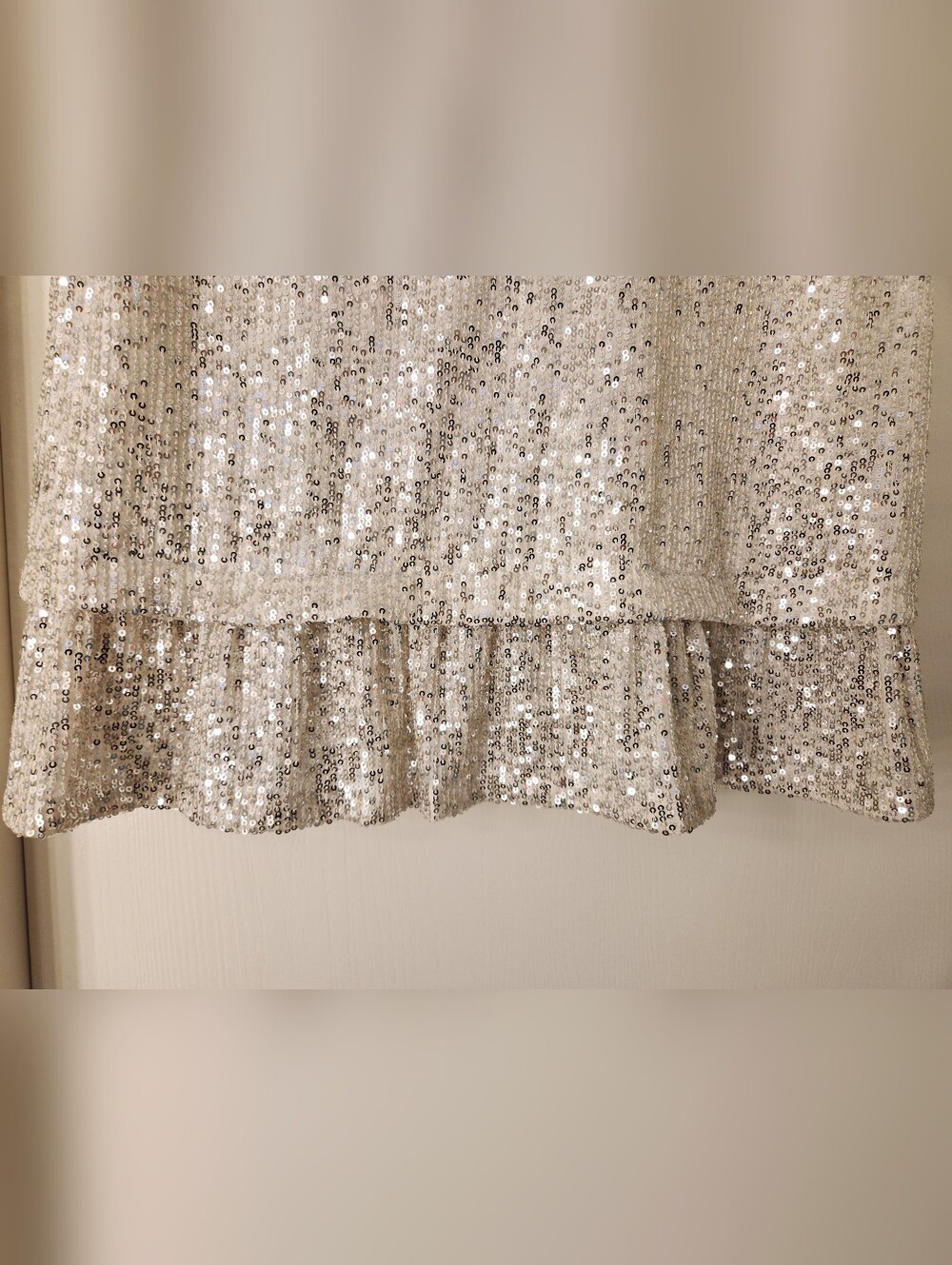 CeCe Silver Sequin Ruffle Top - Picture 5 of 12